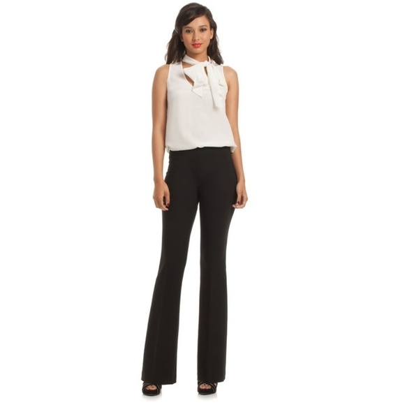 💕TRINA TURK💕 Jacoba Black Flare Leg Trousers 2 NWT - Picture 1 of 8